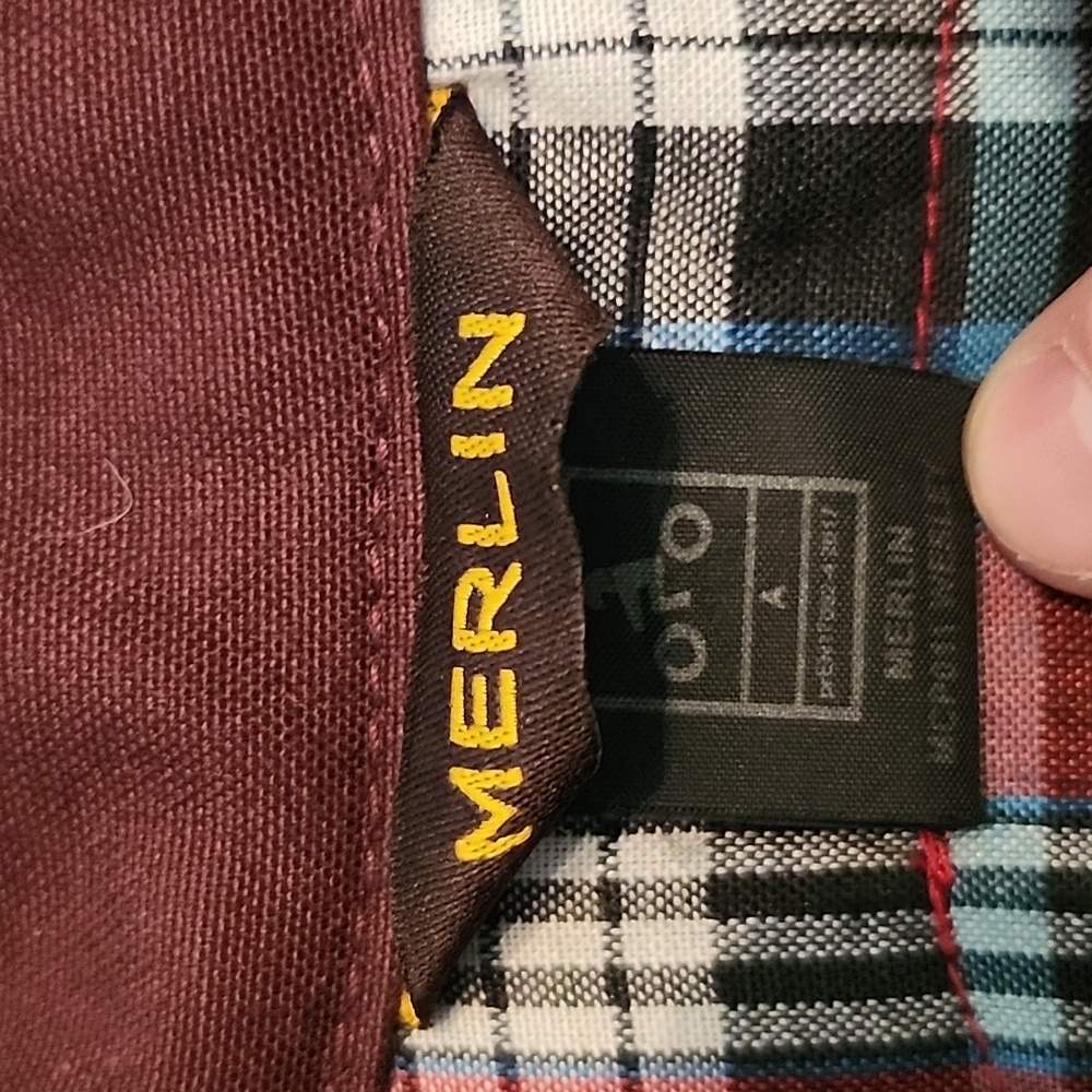 Men's Merlin "Wesley" Burgundy Jacket Waxed Cotton Made In England - Picture 4 of 8